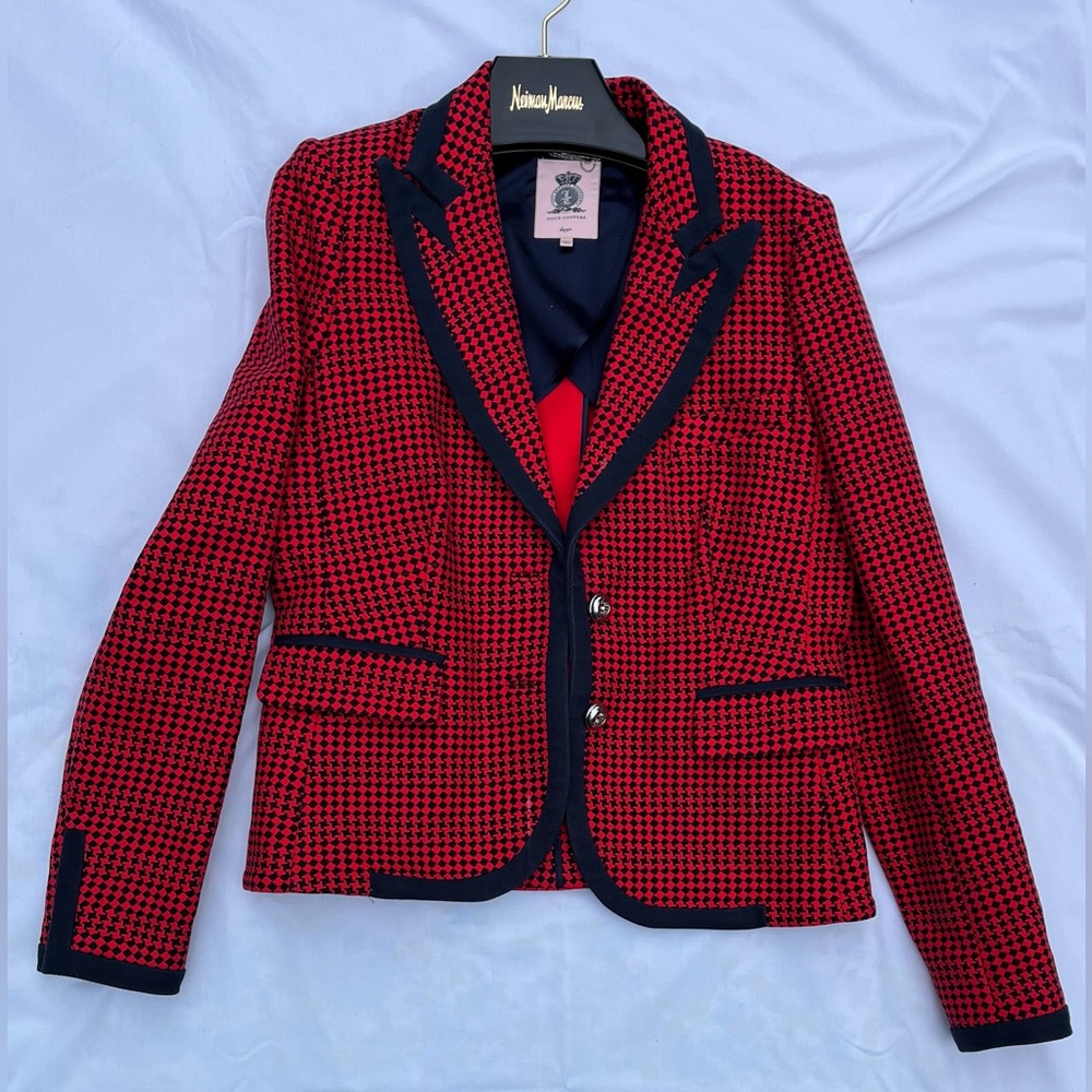 Juicy Couture red and navy blazer